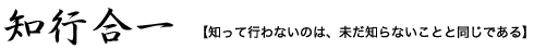 知行合一 [知って行わないのは、未だ知らないことと同じである]